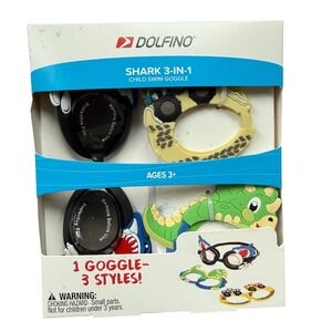 Dolfino Shark 3-in-1 Child Swim Goggles Dinosaur Monster Truck Ages 3+ NEW
